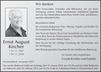 Traueranzeige von Ernst August Kircher von FZ