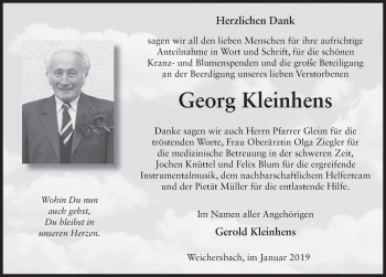Traueranzeige von Georg Kleinhens von FZ
