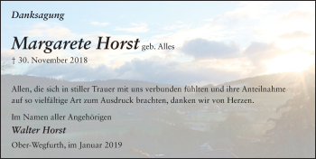 Traueranzeige von Margarete Horst von FZ