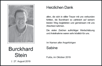 Traueranzeige von Burckhard Stein von FZ