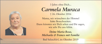 Traueranzeige von Carmela Muraca von FZ