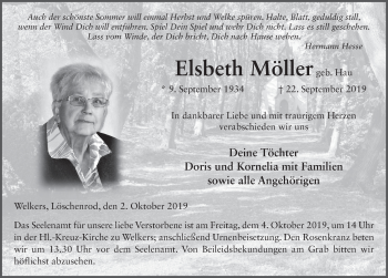 Traueranzeige von Elsbeth Möller von FZ