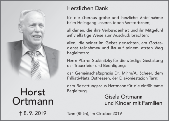 Traueranzeige von Horst Ortmann von FZ