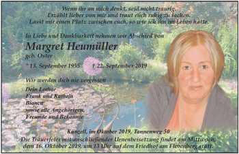 Traueranzeige von Margret Heumüller von FZ