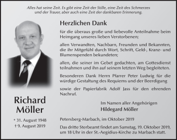 Traueranzeige von Richard Möller von FZ