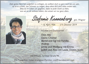 Traueranzeige von Stefanie Kannenberg von FZ
