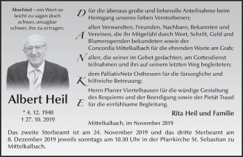 Traueranzeige von Albert Heil von FZ