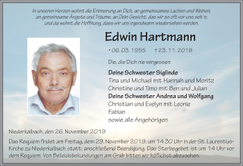 Traueranzeige von Edwin Hartmann von FZ