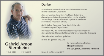 Traueranzeige von Gabriel Arnon Sternheim von FZ
