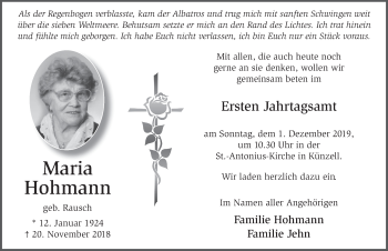 Traueranzeige von Maria Hohmann von FZ