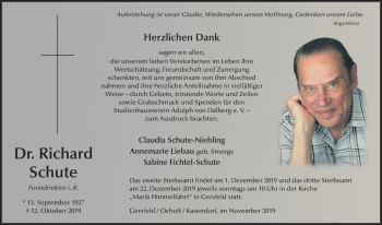 Traueranzeige von Richard Schute von FZ