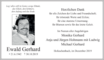 Traueranzeige von Ewald Gerhard von FZ