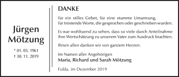 Traueranzeige von Jürgen Mötzung von FZ