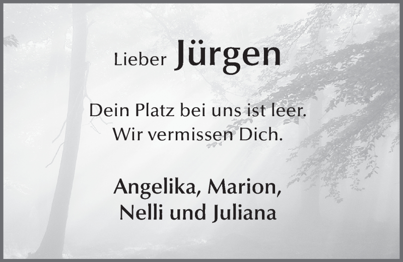  Traueranzeige für Jürgen Mötzung vom 04.12.2019 aus FZ