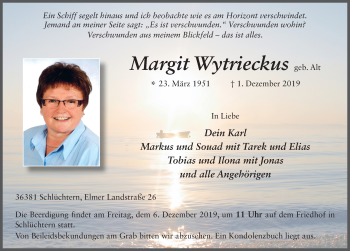 Traueranzeige von Margit Wytrieckus von FZ