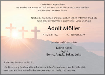 Traueranzeige von Adolf Möller von FZ