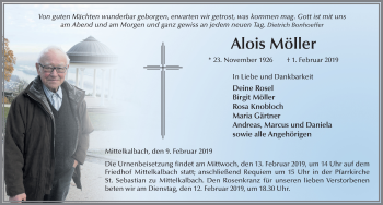 Traueranzeige von Alois Möller von FZ
