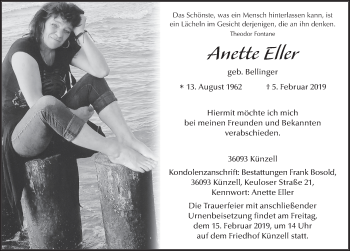 Traueranzeige von Anette Eller von FZ