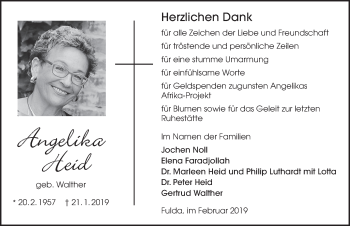 Traueranzeige von Angelika Heid von FZ