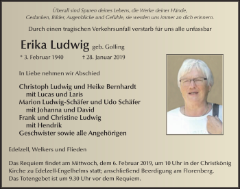 Traueranzeige von Erika Ludwig von FZ