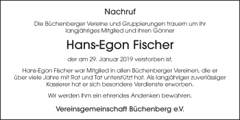 Traueranzeige von Hans-Egon Fischer von FZ