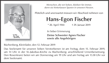 Traueranzeige von Hans-Egon Fischer von FZ