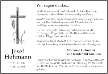 Traueranzeige von Josef Hohmann von FZ