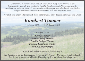 Traueranzeige von Kunibert Timmer von FZ