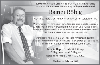 Traueranzeige von Rainer Röbig von FZ
