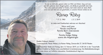 Traueranzeige von Rainer Röbig von FZ