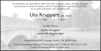 Traueranzeige von Uta Kruppert von FZ