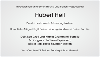 Traueranzeige von Hubert Heil von FZ