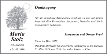 Traueranzeige von Maria Stolz von FZ