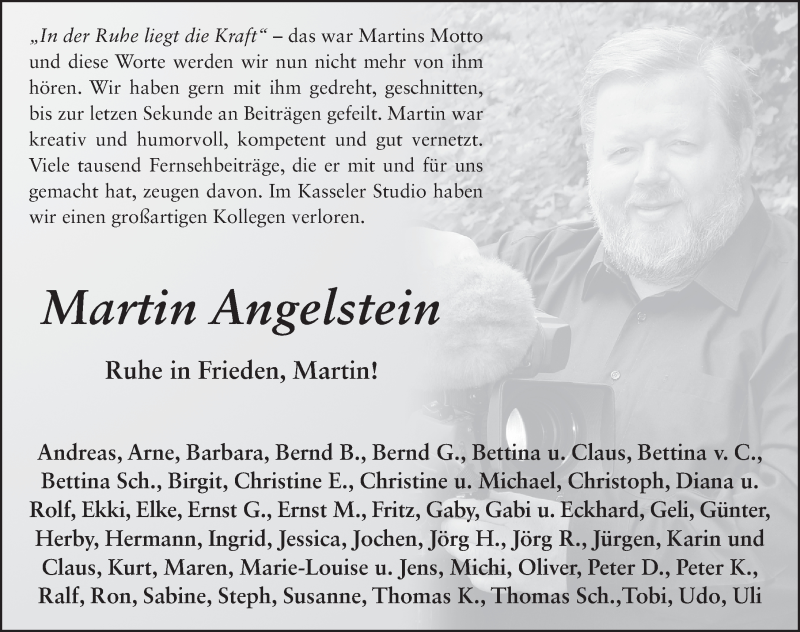  Traueranzeige für Martin Angelstein vom 02.03.2019 aus FZ