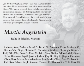 Traueranzeige von Martin Angelstein von FZ