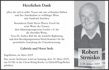 Traueranzeige von Robert Strnisko 