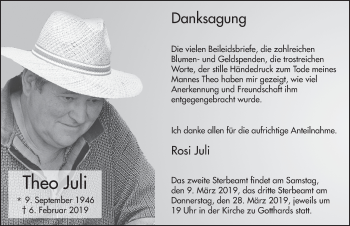 Traueranzeige von Theo Juli von FZ