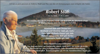 Traueranzeige von Robert Stüß von FZ