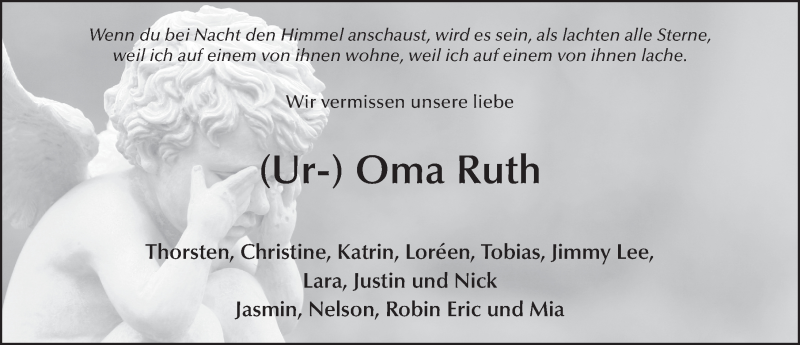  Traueranzeige für Ruth Leinweber vom 23.04.2019 aus FZ