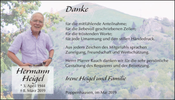 Traueranzeige von Hermann Heigel von FZ