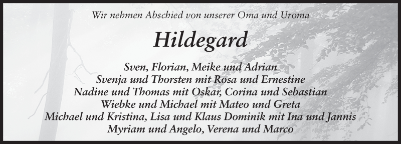  Traueranzeige für Hildegard Ludwig vom 22.05.2019 aus FZ