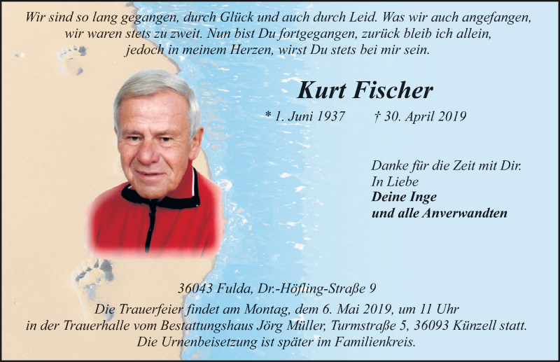  Traueranzeige für Kurt Fischer vom 03.05.2019 aus FZ