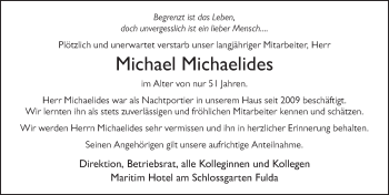 Traueranzeige von Michael Michaelides von FZ