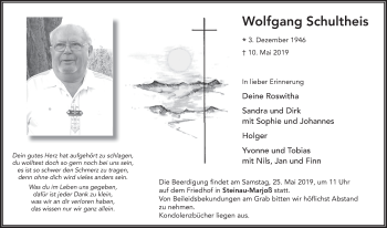 Traueranzeige von Wolfgang Schultheis von FZ