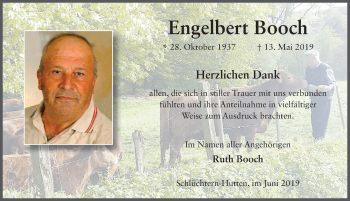 Traueranzeige von Engelbert Booch von FZ