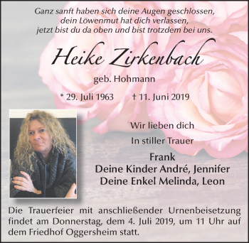 Traueranzeige von Heike Zirkenbach von FZ