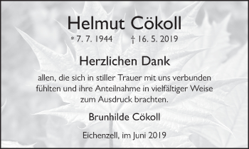 Traueranzeige von Helmut Cökoll von FZ