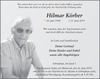 Traueranzeige von Hilmar Körber von FZ