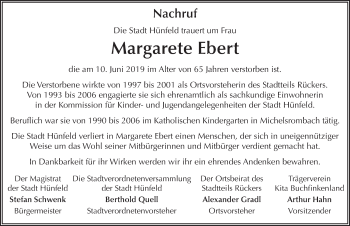 Traueranzeige von Margarete Ebert von FZ