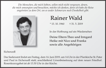 Traueranzeige von Rainer Wald von FZ